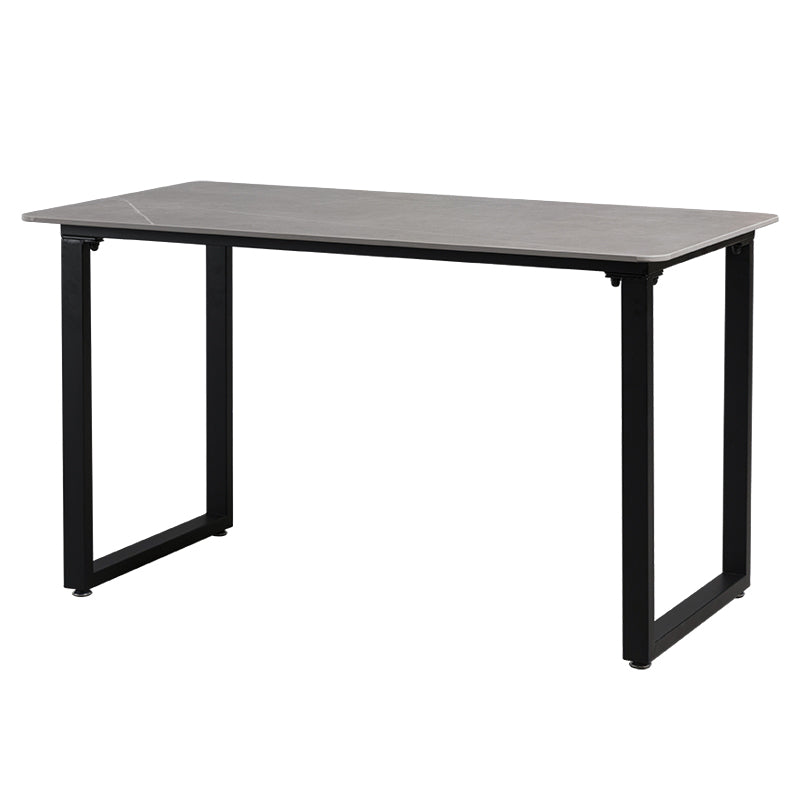 Industrieller Stil grauer gesinterter Stein Esstisch Metallic Basis Rechteck und quadratischer Tisch für Zuhause