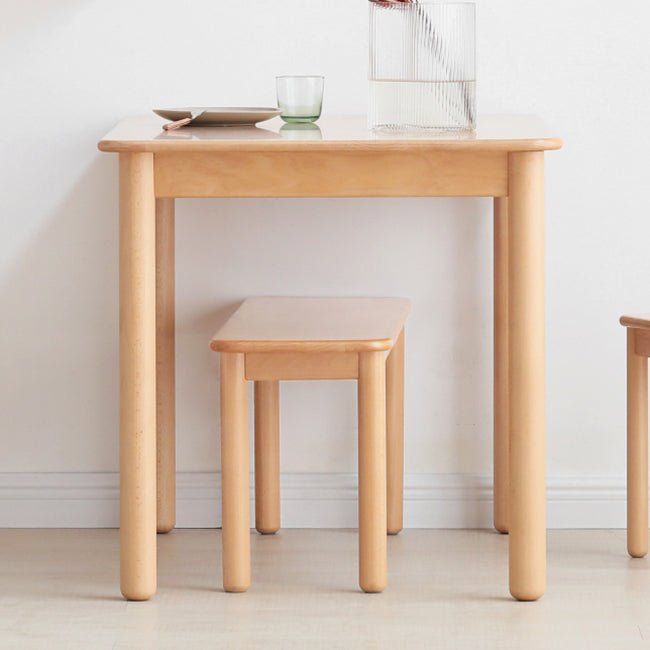 Rectangle Wooden Dining Table Modern Beech Table in Nature with 4 Legs
