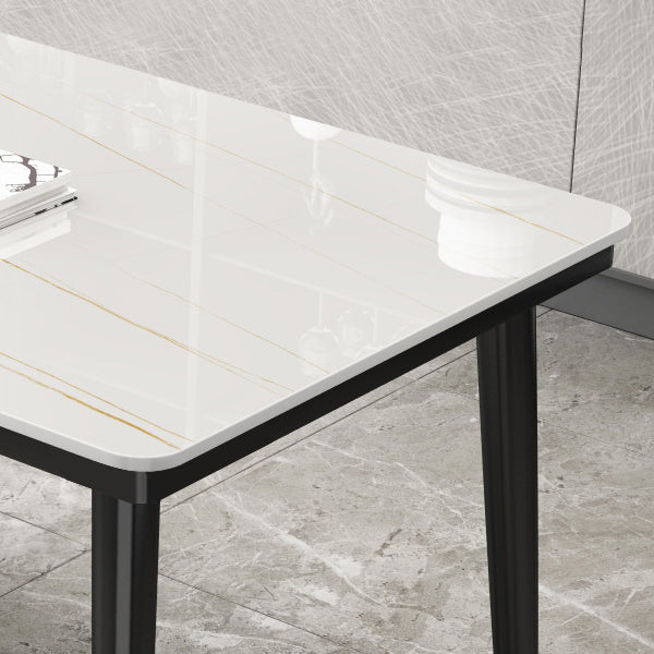Simple Sintered Stone Top Dining Table Rectangle Shape Standard Dining Table for Kitchen