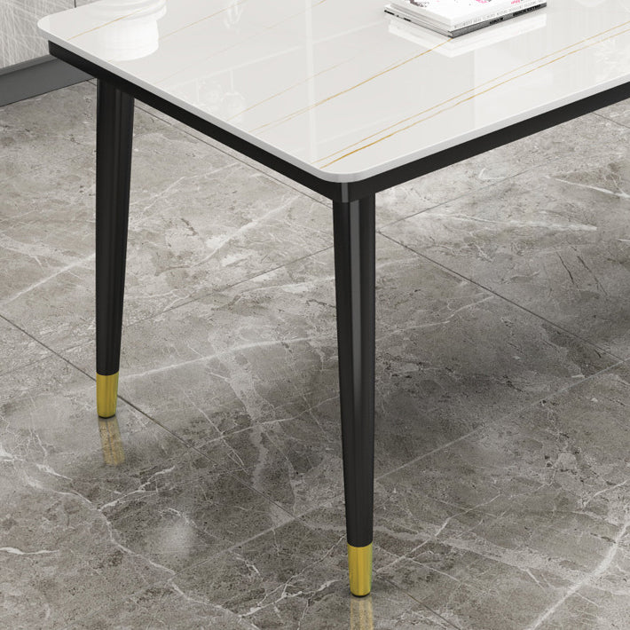 Simple Sintered Stone Top Dining Table Rectangle Shape Standard Dining Table for Kitchen