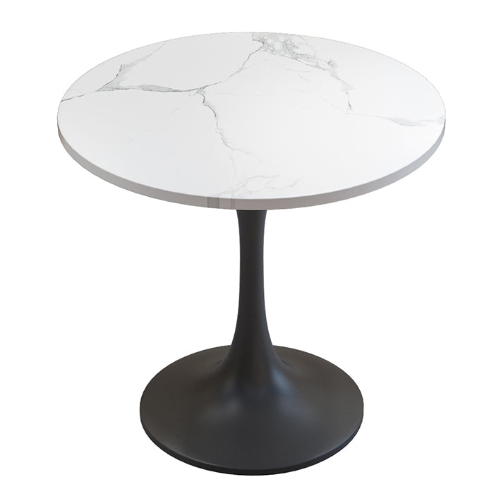 Table à manger en pierre frittée de style simple, table ronde à base de tulipe pour la maison