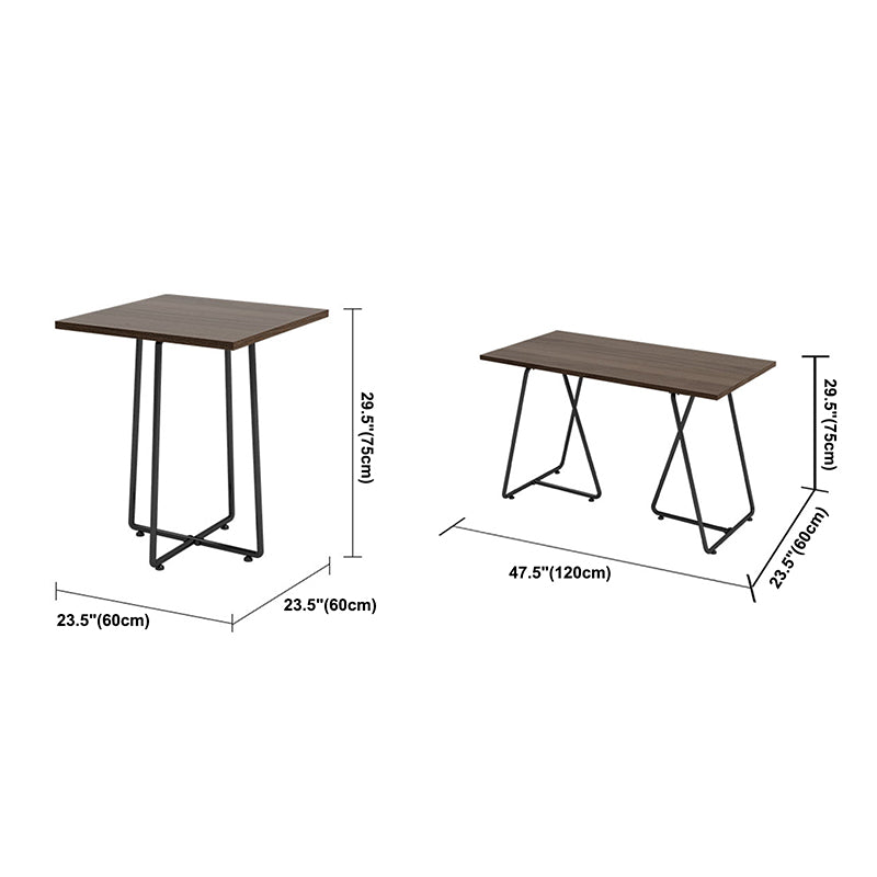 Industrial Style Solid Wood Dinner Room Kitchen Table Brown Sled Base Table for Dining Room