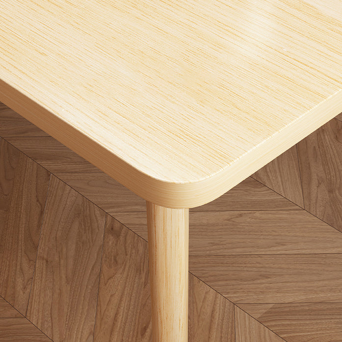 Table à manger en bois massif rectangle Table en bois de caoutchouc moderne dans la nature avec 4 jambes