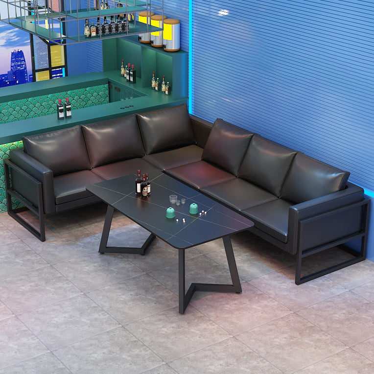 Industrieel gesinterde stenen eetkamer keukentafel rechthoekige tafel met metalen basis