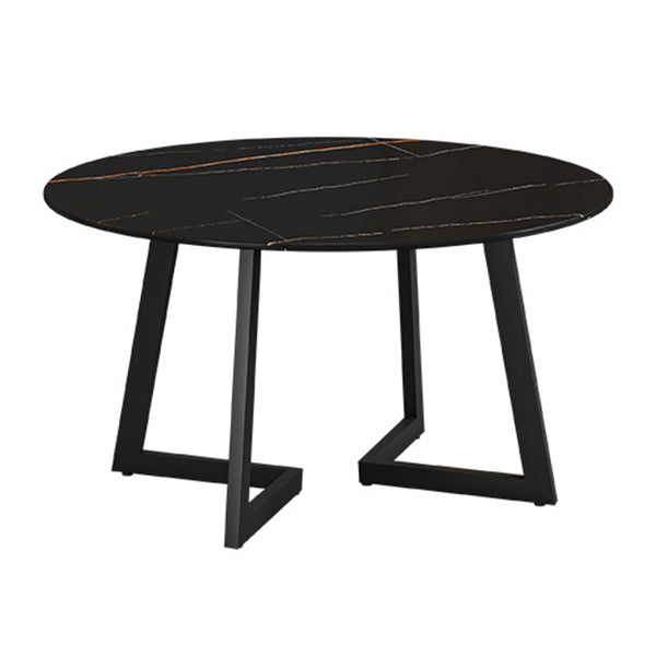 Tavolo da pranzo in pietra sinterizzato glam tavolo da pranzo da cucina standard con doppia base di piedistallo