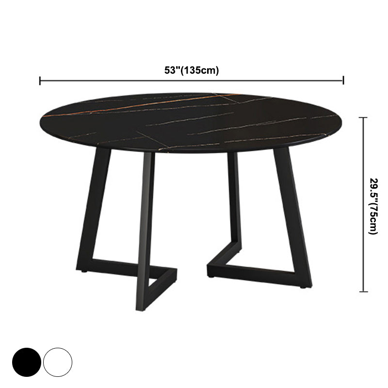 Tavolo da pranzo in pietra sinterizzato glam tavolo da pranzo da cucina standard con doppia base di piedistallo
