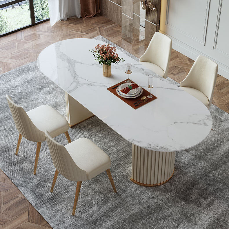 Table de salle à manger ovale de luxe traditionnelle