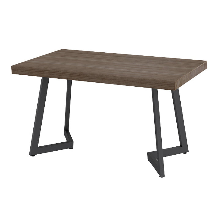 Cena de piedra sinterizada de estilo industrial mesa de cocina mesa marrón con marco negro