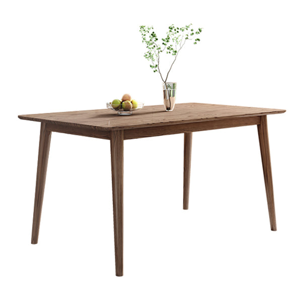 Legno rettangolo in tavolo da pranzo marrone Tavolo di cenere moderno con 4 gambe per il ristorante