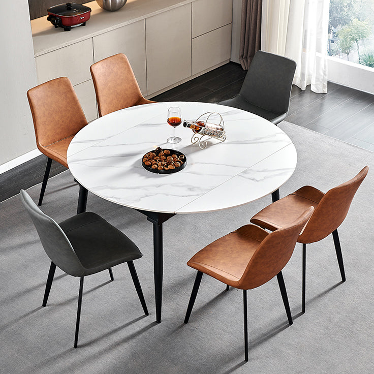 Table de salle à manger rectangulaire de 4 pieds en pierre de style Simplicity avec abattant