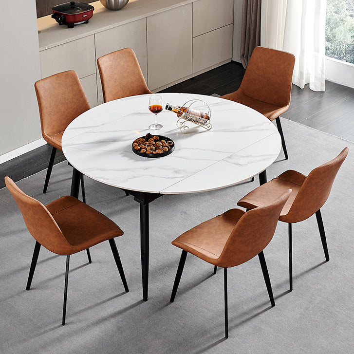 Table de salle à manger rectangulaire de 4 pieds en pierre de style Simplicity avec abattant