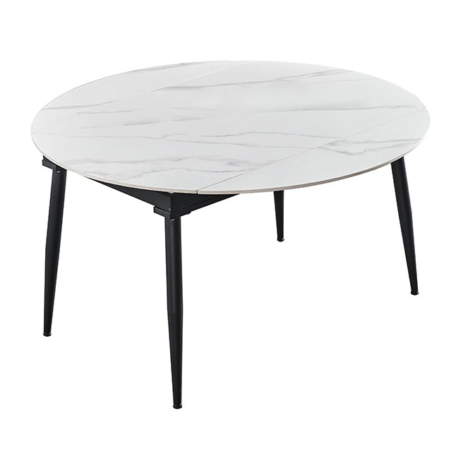 Table de salle à manger rectangulaire de 4 pieds en pierre de style Simplicity avec abattant