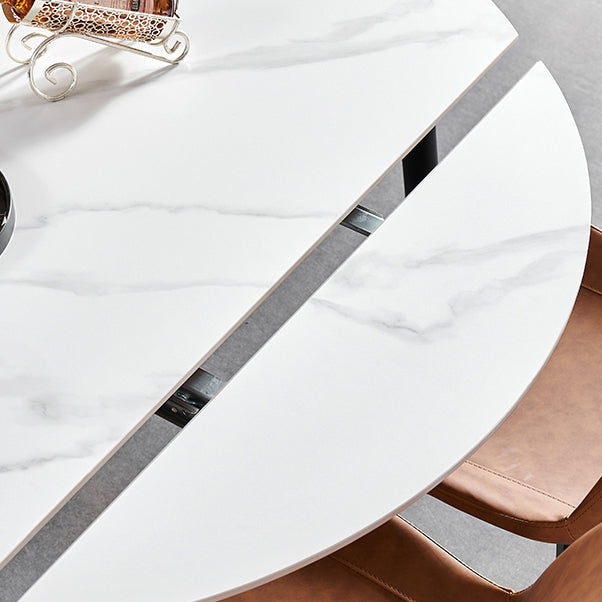 Table de salle à manger rectangulaire de 4 pieds en pierre de style Simplicity avec abattant