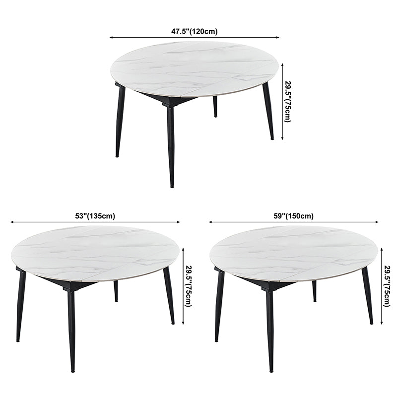 Table de salle à manger rectangulaire de 4 pieds en pierre de style Simplicity avec abattant