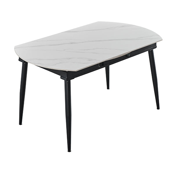 Table de salle à manger rectangulaire de 4 pieds en pierre de style Simplicity avec abattant