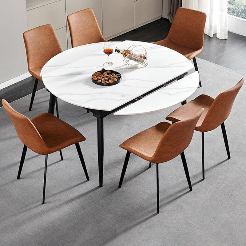 Table de salle à manger rectangulaire de 4 pieds en pierre de style Simplicity avec abattant
