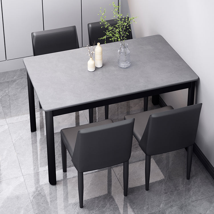 Table à manger en pierre de style industriel Table rectangle de base 4 jambes pour la maison