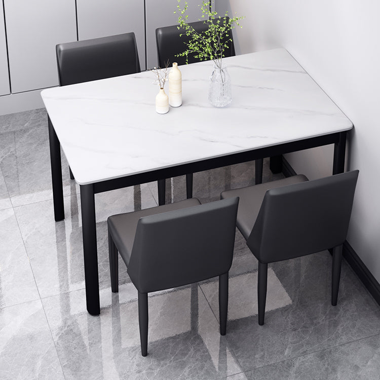 Table à manger en pierre de style industriel Table rectangle de base 4 jambes pour la maison