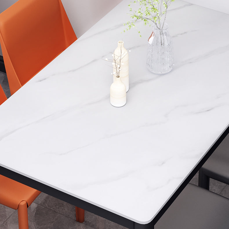 Table à manger en pierre de style industriel Table rectangle de base 4 jambes pour la maison