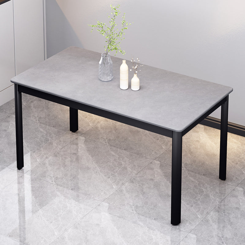 Table à manger en pierre de style industriel Table rectangle de base 4 jambes pour la maison