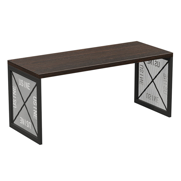 Industrial Style Dining Room Table Black Double Pedestal Table for Home Kitchen Dinner