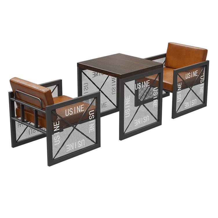Industrial Style Dining Room Table Black Double Pedestal Table for Home Kitchen Dinner