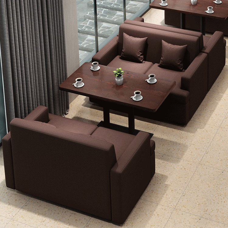 Industrial Wooden Dinner Room Kitchen Table Brown Pedestal Table for Dining Room