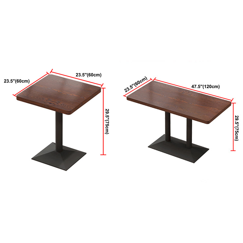 Industrial Wooden Dinner Room Kitchen Table Brown Pedestal Table for Dining Room