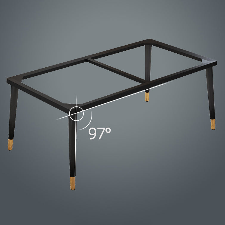 Industrial Style Home Sintered Stone Dining Table Rectangle Shape Table with 4 Legs Base