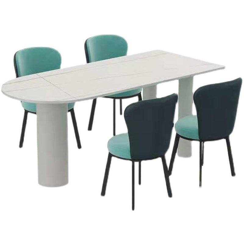 Metal Contemporary Free Form Table Sintered Stone Dining Table for Home