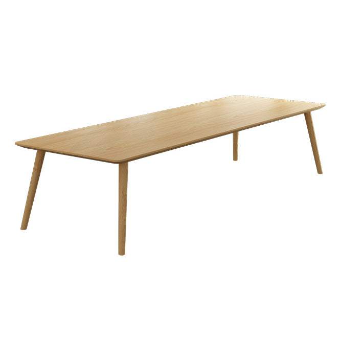 Glam Khaki Solid Wood Dining Table Standard Rectangle Shape Dining Table for Kitchen