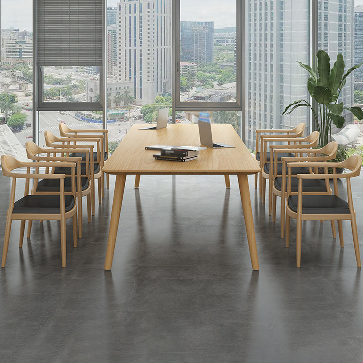Glam Khaki Solid Wood Dining Table Standard Rectangle Shape Dining Table for Kitchen