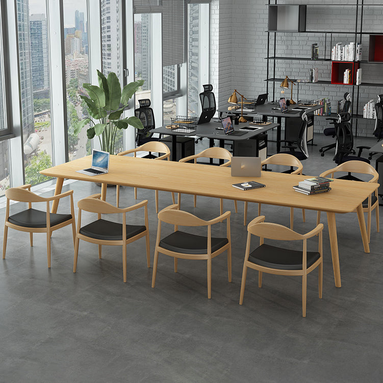 Glam Khaki Solid Wood Dining Table Standard Rectangle Shape Dining Table for Kitchen