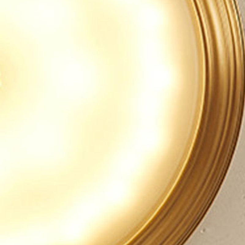 Plafonnier en verre doré de style colonial vintage avec bol en cuivre pour espaces intérieurs