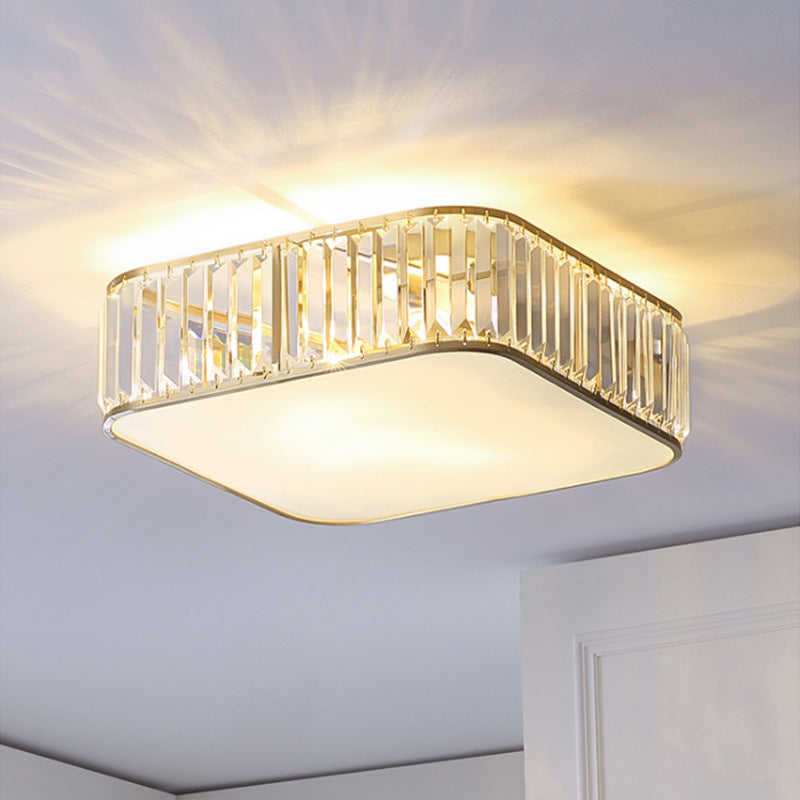 Kristall-Messing-Unterputzleuchte im kolonialen Kreativstil mit geometrischer Kupfer-Deckenleuchte