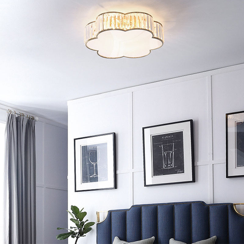 Kristall-Messing-Unterputzleuchte im kolonialen Kreativstil mit geometrischer Kupfer-Deckenleuchte