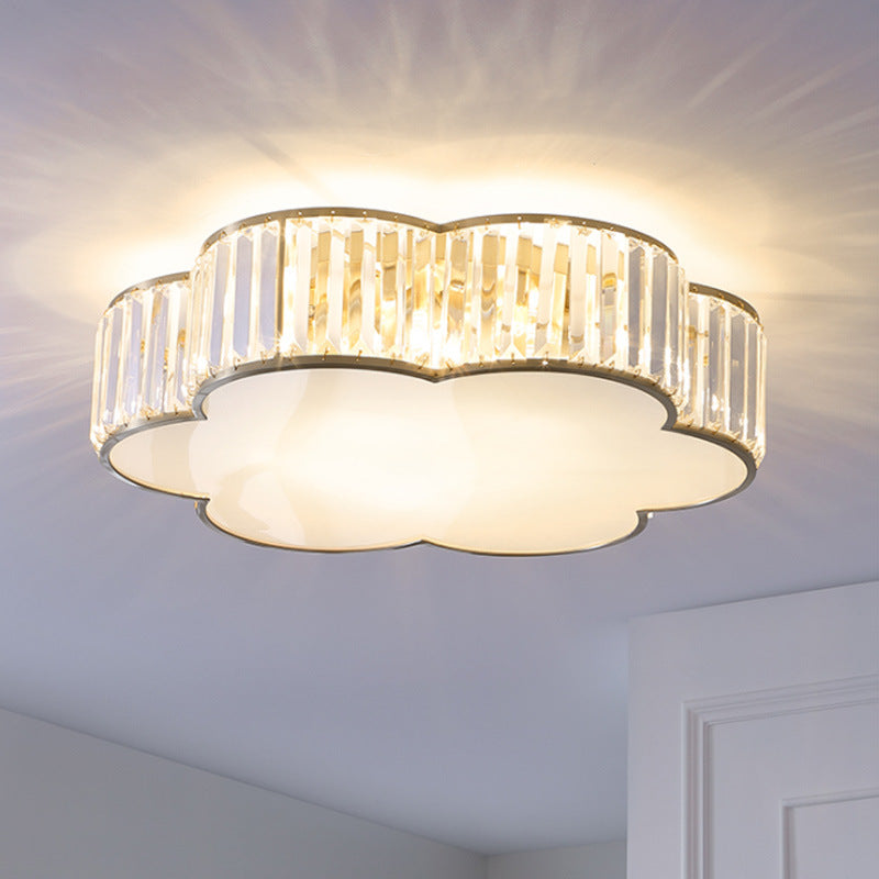 Kristall-Messing-Unterputzleuchte im kolonialen Kreativstil mit geometrischer Kupfer-Deckenleuchte