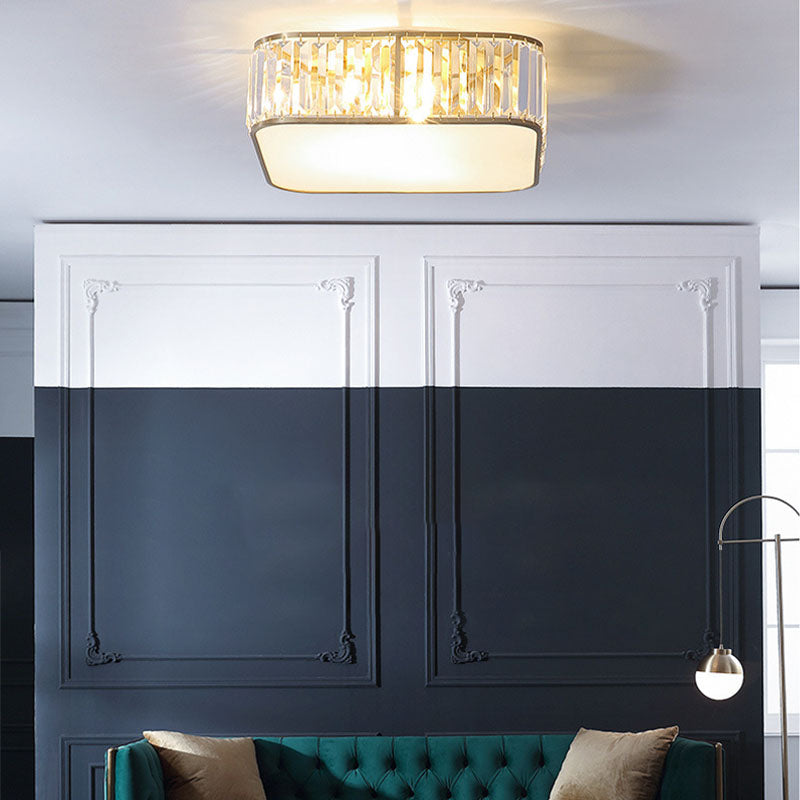 Kristall-Messing-Unterputzleuchte im kolonialen Kreativstil mit geometrischer Kupfer-Deckenleuchte