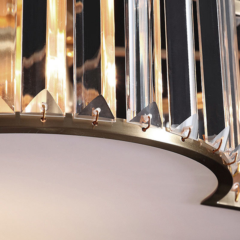 Kristall-Messing-Unterputzleuchte im kolonialen Kreativstil mit geometrischer Kupfer-Deckenleuchte