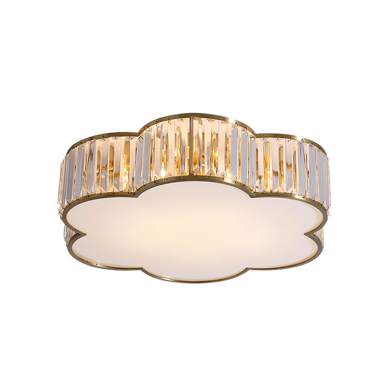 Kristall-Messing-Unterputzleuchte im kolonialen Kreativstil mit geometrischer Kupfer-Deckenleuchte