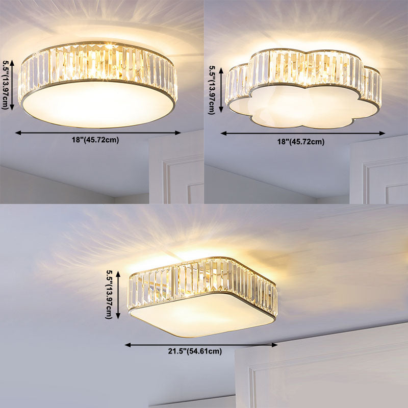 Kristall-Messing-Unterputzleuchte im kolonialen Kreativstil mit geometrischer Kupfer-Deckenleuchte