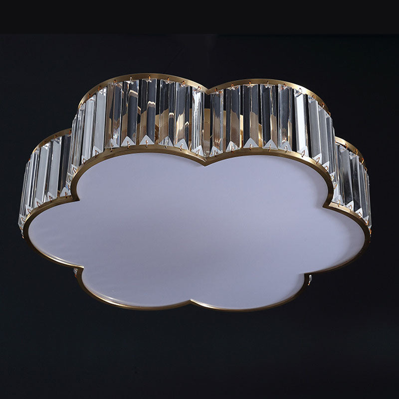 Montaggio ad incasso in ottone cristallo in stile coloniale creativo Apparecchio da soffitto geometrico in rame