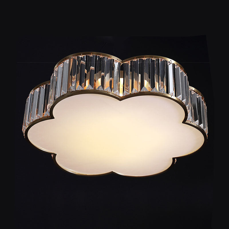 Kristall-Messing-Unterputzleuchte im kolonialen Kreativstil mit geometrischer Kupfer-Deckenleuchte