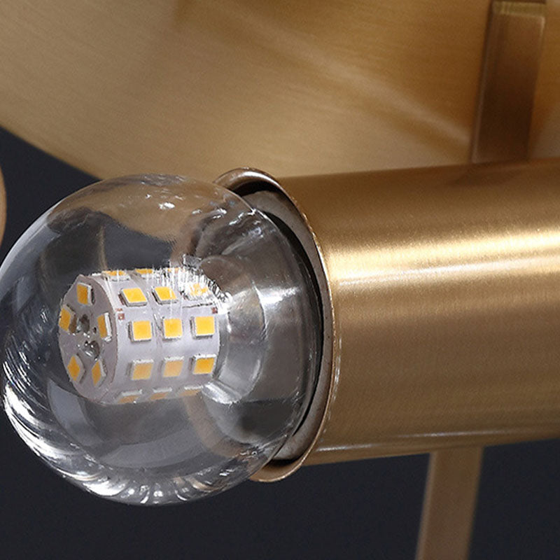 Kristall-Messing-Unterputzleuchte im kolonialen Kreativstil mit geometrischer Kupfer-Deckenleuchte