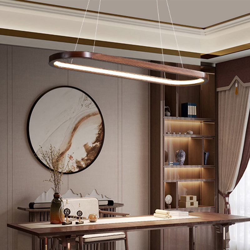 Oval Island Lighting Modern Wood 1 Light Island Lighting Ideas with Silica Gel Shade
