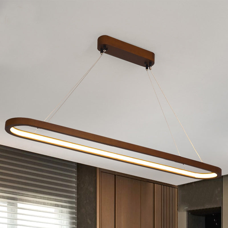 Oval Island Lighting Modern Wood 1 Light Island Lighting Ideas with Silica Gel Shade