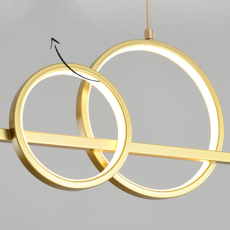 Multi Lights Metal Island Lighting Fixtures Modern Style Linear Chandelier Lighting