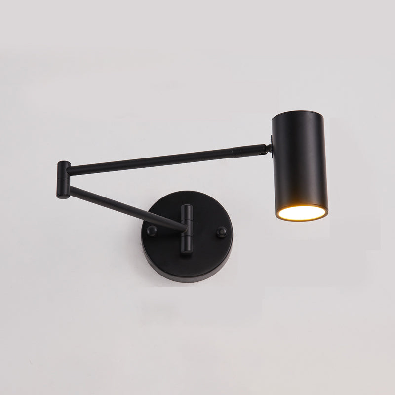 Half Cylinder Shade Swing Arm Wall Lighting Modern Style Metal 1 Light Sconce Lamp