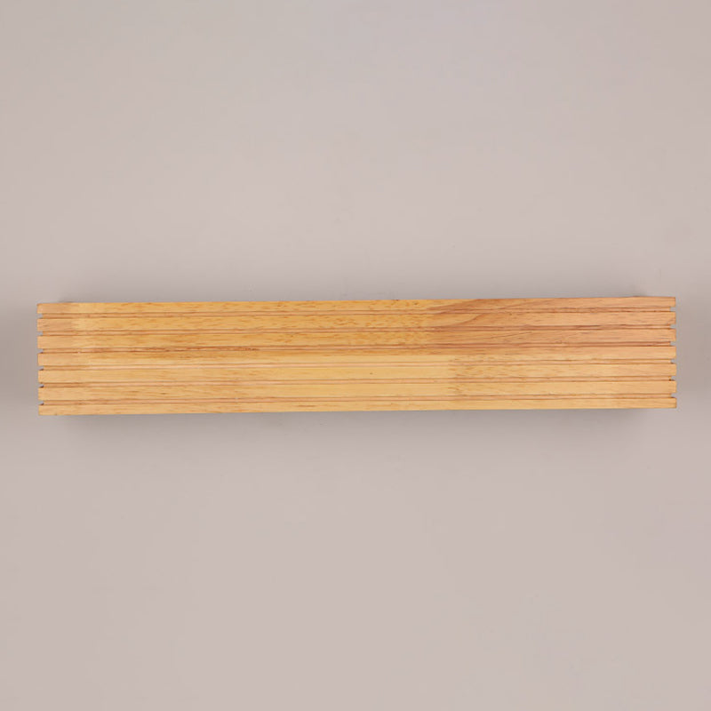 Diputas de pared de sombra rectangular Madera moderna 1 luces de apliques de luz en marrón
