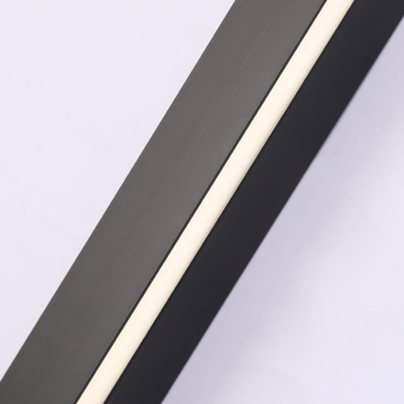 Modern Style Long Strip Shade Wall Sconce Metal 1 Light Sconces in Black for Bedside
